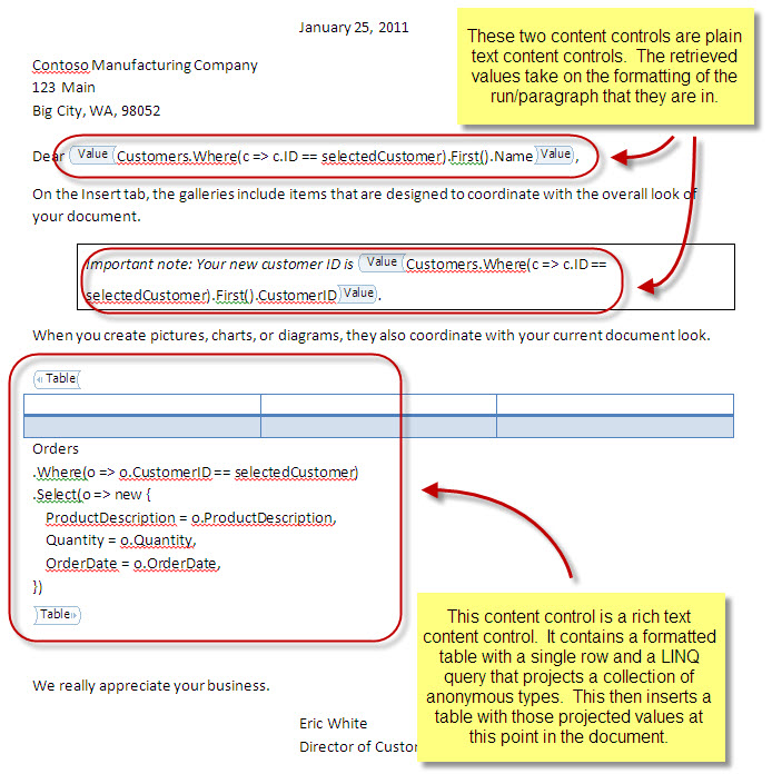 microsoft word plain text content control